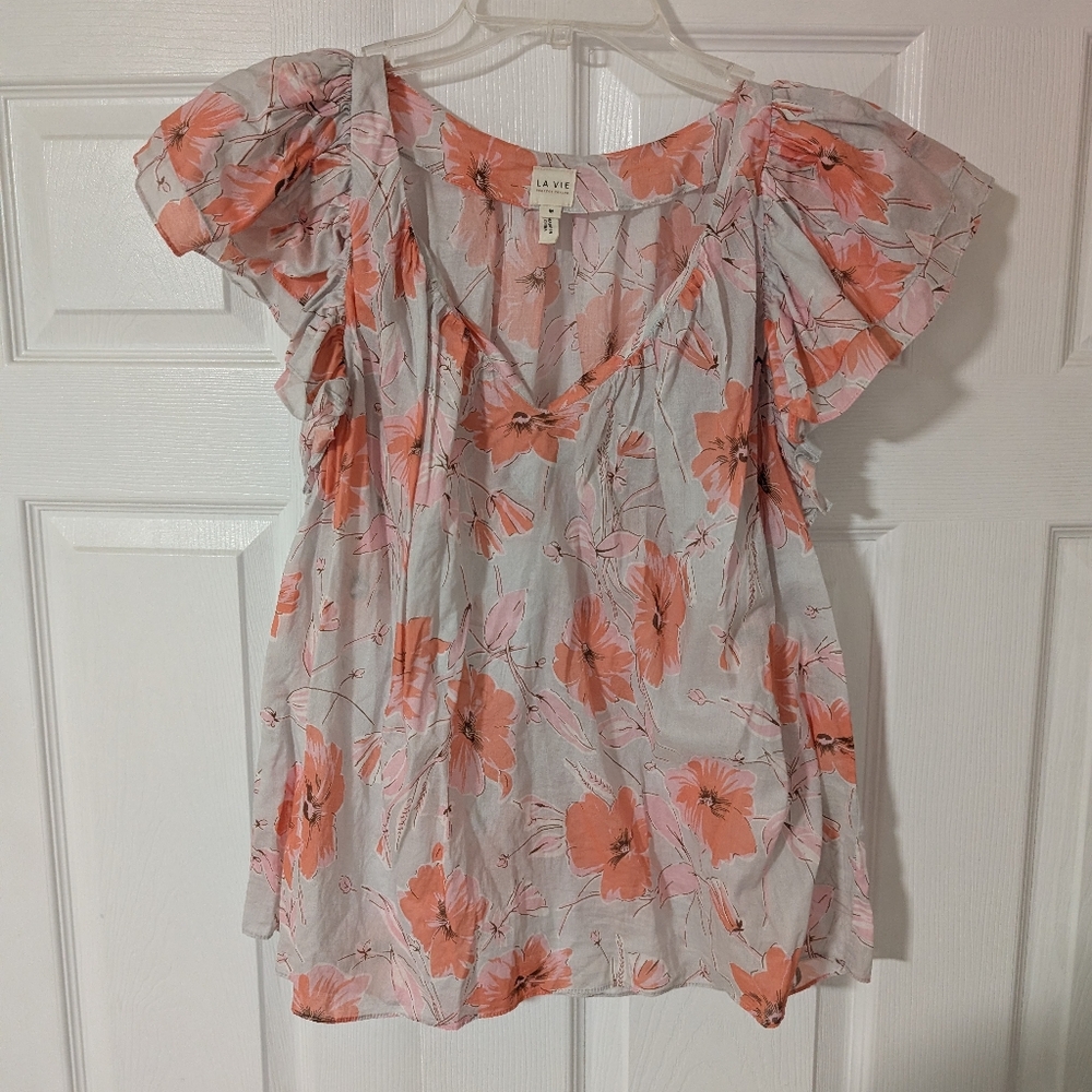 Rebecca Taylor Pink Floral Blouse